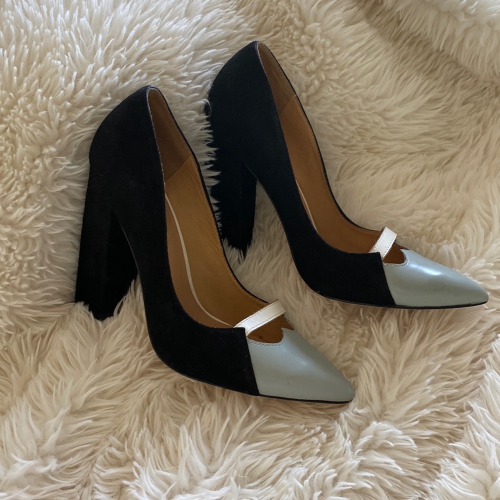 L.A.M.B. Suede heels